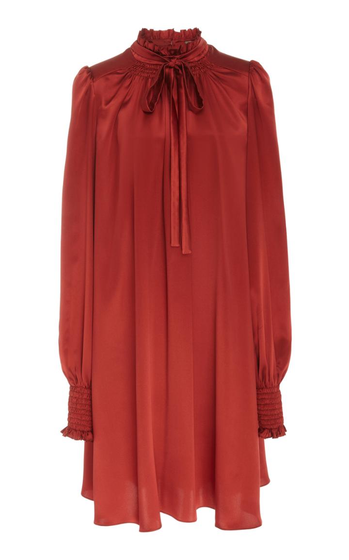 Adam Lippes Tie-neck Silk Scarf Dress