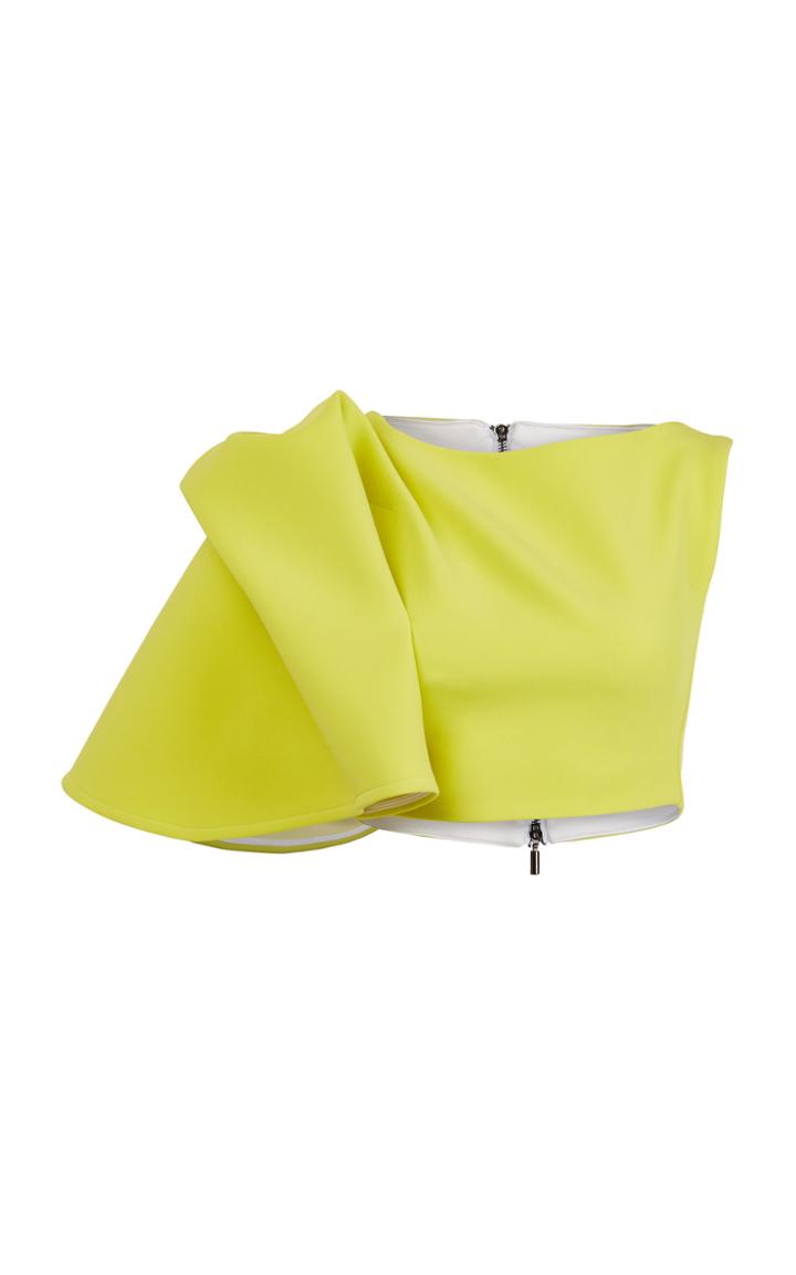 Maticevski Flaunt Draped-sleeve Crop Top