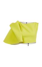 Maticevski Flaunt Draped-sleeve Crop Top