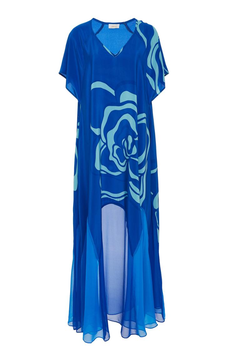 Jaline Margaux Trapeze Silk Maxi Dress