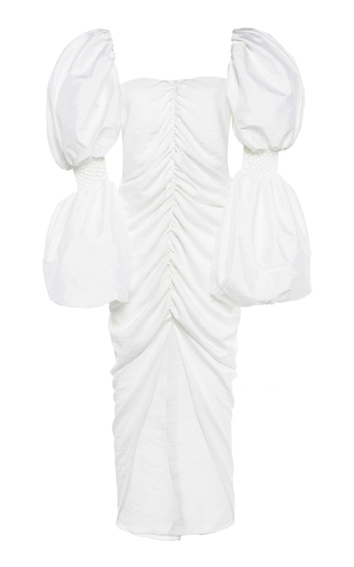 By Efrain Mogollon Maruja Ruched Silk-blend Dress