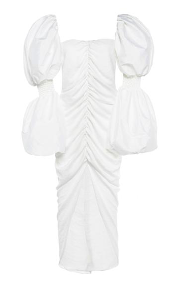 By Efrain Mogollon Maruja Ruched Silk-blend Dress