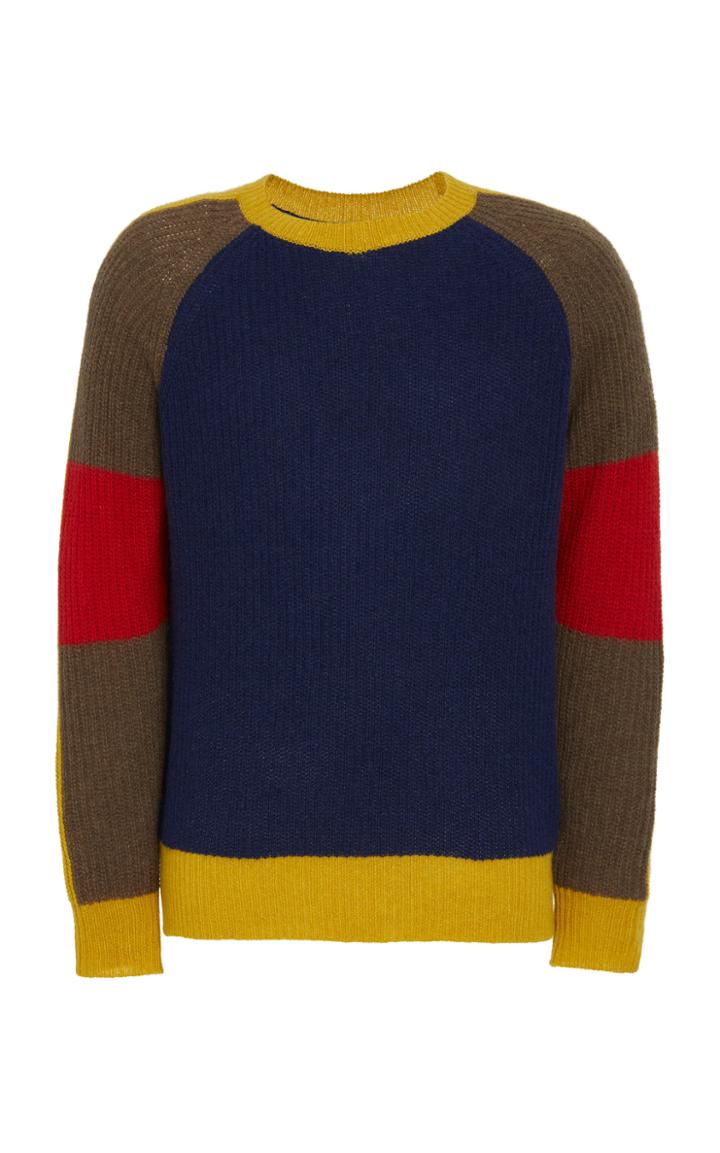 Tempus Now Colorblocked Cashmere-wool Fisherman Sweater