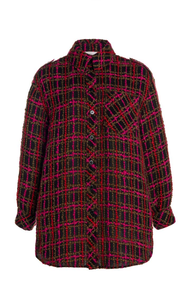 Moda Operandi Ralph & Russo Boucle Check Oversized Shirt