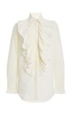 Moda Operandi Victoria Beckham Ruffled Cotton Shirt
