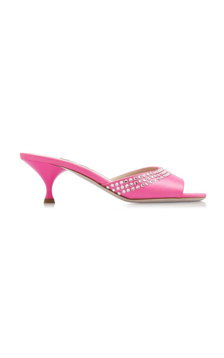 Miu Miu Jeweled Satin Slides