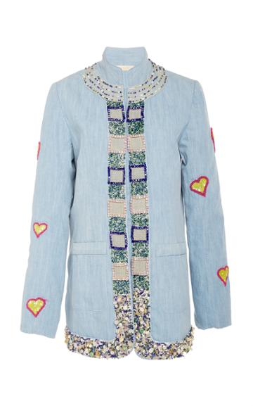 Verandah Choga Hand-beaded Embellished Denim Jacket