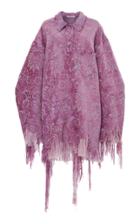 Moda Operandi Acne Studios Defne Oversized Frayed Floral Chenille Shirt Dress