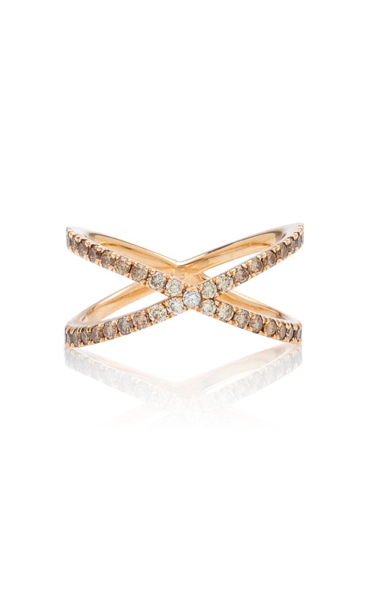 Eva Fehren Fine Shorty Rose-gold Diamond Ring Size: 6
