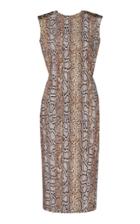 Victoria Beckham Sleeveless Twist Back Snake Print Dress
