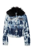 Jocelyn Denim Jacket Wih Knitted Fox Hood