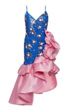 Rodarte Hand-beaded Ruffled Silk-blend Dress