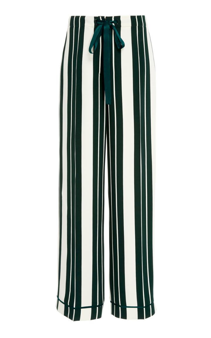 Oscar De La Renta Striped Twill Straight-leg Pants
