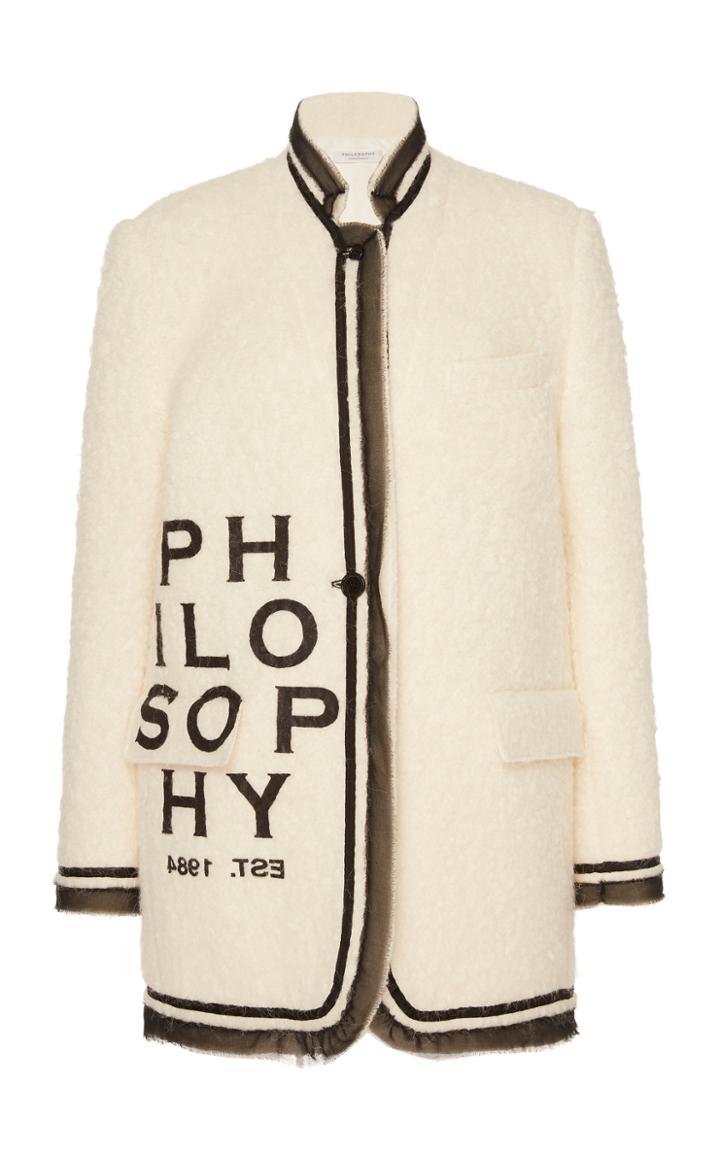 Philosophy Di Lorenzo Serafini Logo-printed Organza-trimmed Boucle Jacket