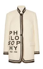 Philosophy Di Lorenzo Serafini Logo-printed Organza-trimmed Boucle Jacket