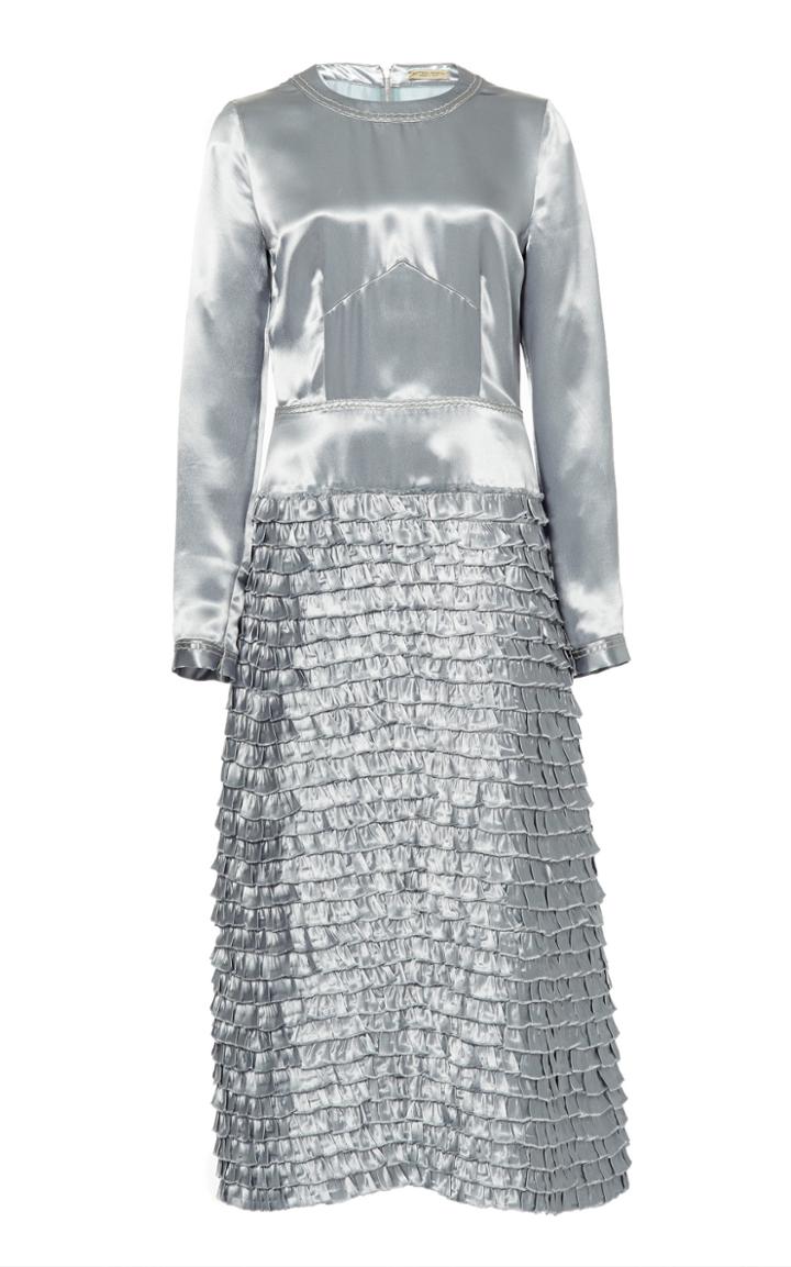Bottega Veneta Long Sleeve Tiered Ruffle Dress
