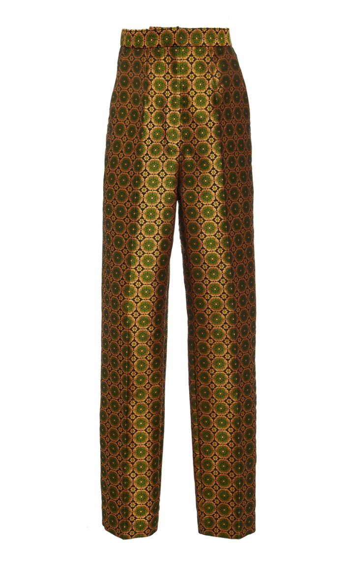 Saloni Maxima Tailored Jacquard Straight-leg Pants