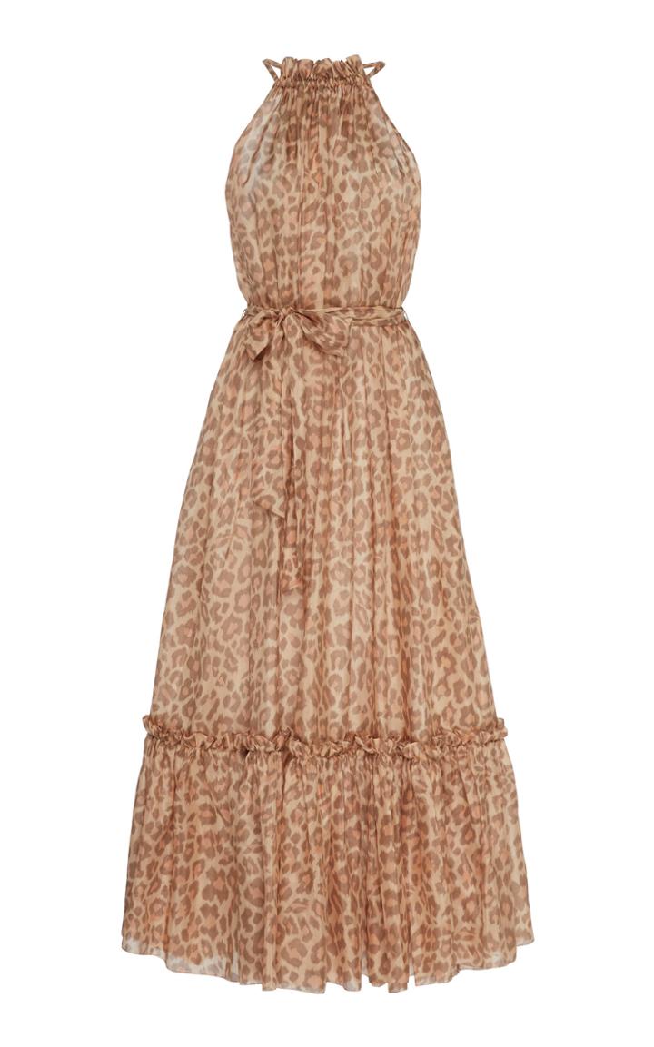 Zimmermann Kirra Leopard-print Silk-chiffon Midi Dress Size: 0