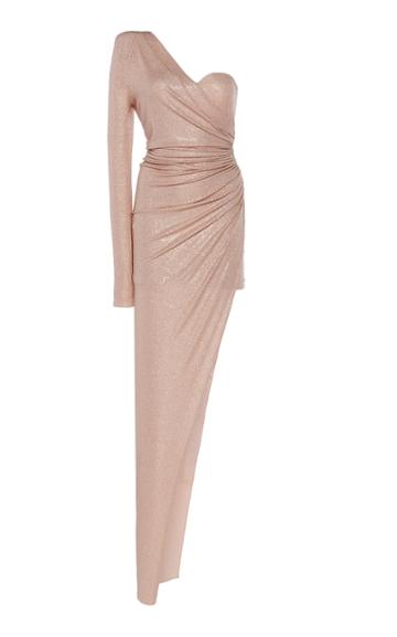 Alexandre Vauthier Asymmetric Draped Sequin Gown