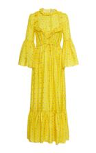 Preen By Thornton Bregazzi Tessa Ruffled Jacquard Maxi Dress