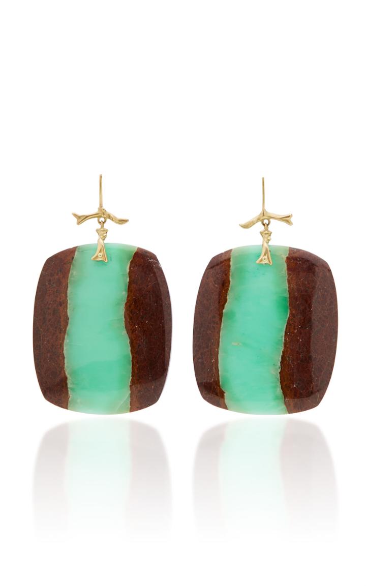 Annette Ferdinandsen M'o Exclusive: One-of-a-kind Chrysoprase Matrix Earrings