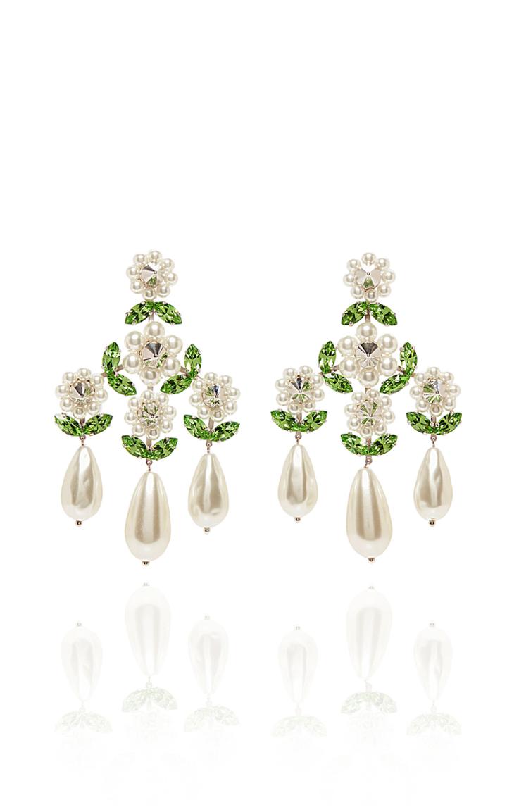 Simone Rocha Faux Pearl Drop Chandelier Earrings