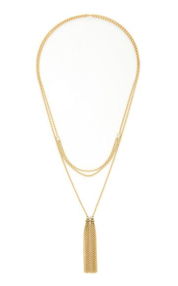 Maria Canale 18k Gold Tassel Lariat Necklace
