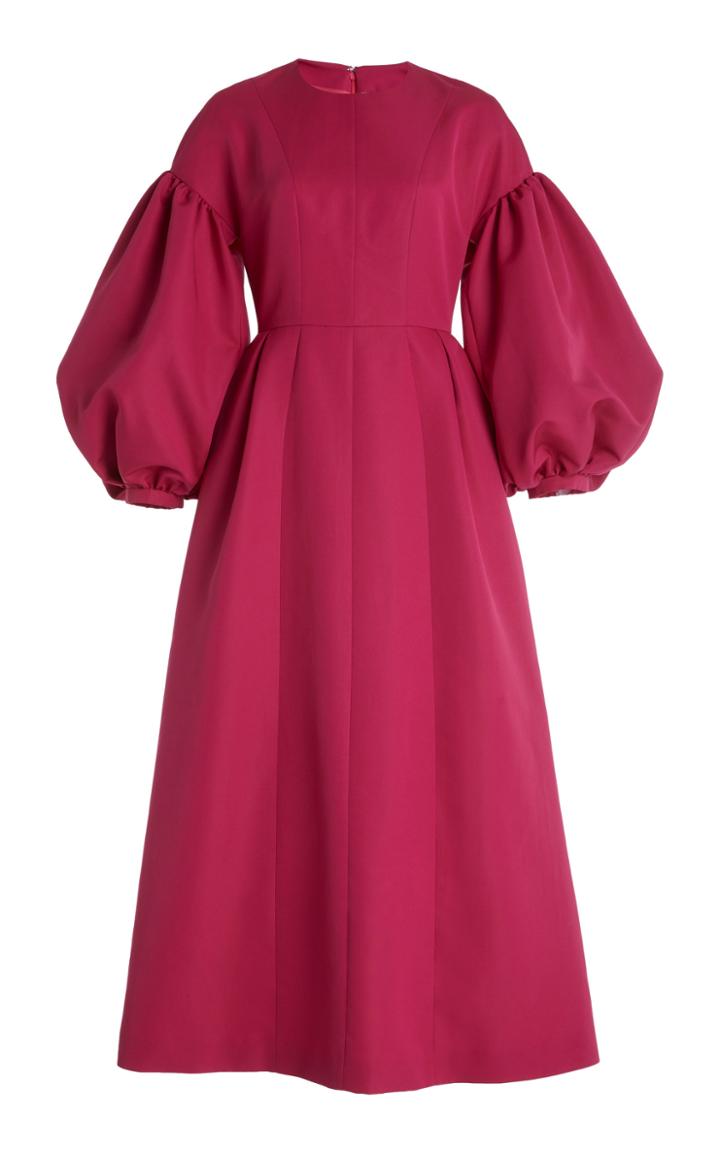 Moda Operandi Huishan Zhang Cosima Balloon-sleeve Satin Midi Dress