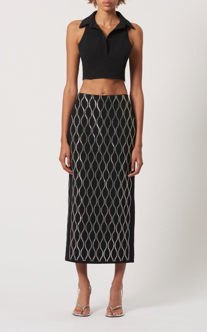 Moda Operandi David Koma Embellished Net Pencil Skirt