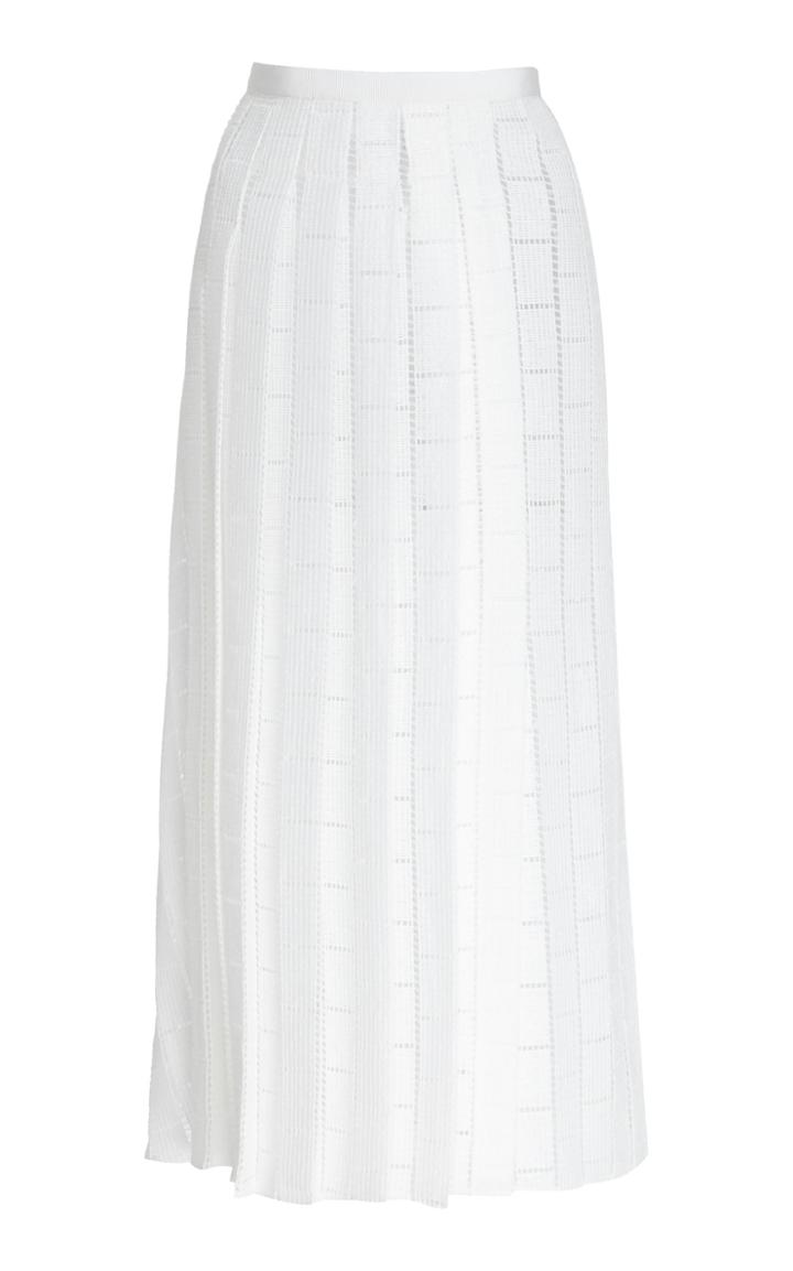 Delpozo Raffia Midi Skirt In Rectangle Macram