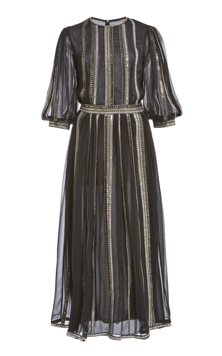 Moda Operandi Costarellos Constance Sequined Silk Chiffon Midi Dress