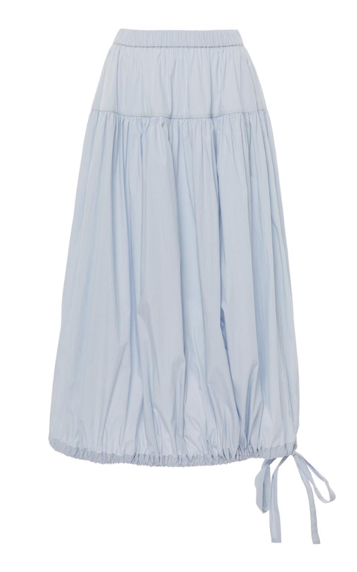 Moda Operandi Co Drawstring-hem Cotton-blend Poplin Skirt Size: Xs