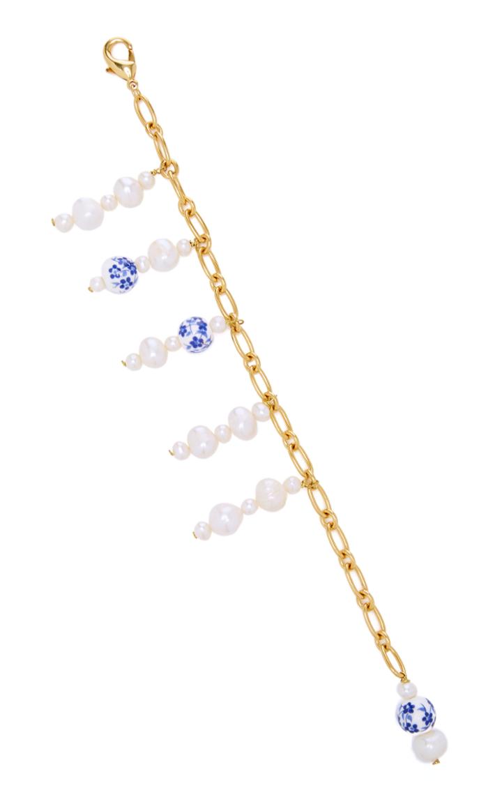 Moda Operandi Timeless Pearly Pearl And Porcelain Bead Charm Bracelet