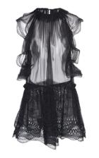 Alberta Ferretti Sheer Cotton Blend Mini Dress