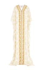 Badgley Mischka Geometric Embroidered Caftan