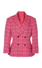Matthew Adams Dolan Shaped Plaid Curved Sleeve Blazer