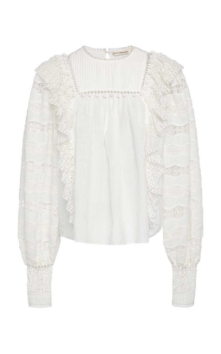 Ulla Johnson Lily Eyelet Cotton-blend Top Size: 0