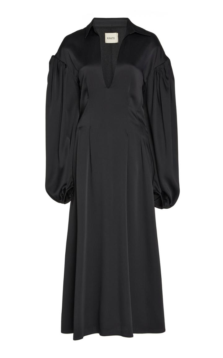 Khaite Farrely Satin Fit-and-flare Dress