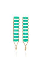 Karma El Khalil Chrysoprase And Rose-gold Ladder Earrings