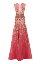 Georges Hobeika Bead Embroidered Tulle Gown