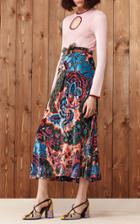 Paco Rabanne Metallic Velvet Midi Skirt
