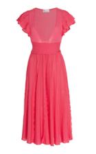 Moda Operandi Red Valentino Frilled Ponte Midi Dress Size: Xxs