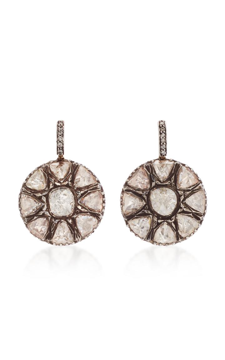 Sanjay Kasliwal 14k Gold Pave Diamond Earrings