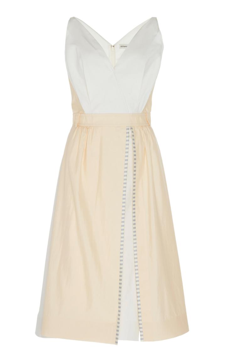 Alexandre Blanc Two-toned Cotton And Silk Dress