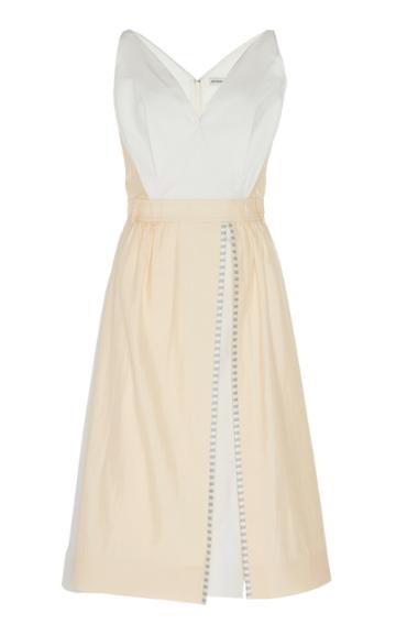 Alexandre Blanc Two-toned Cotton And Silk Dress