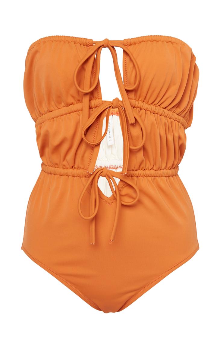 Solid & Striped Paula Strapless Tie-front Swimsuit