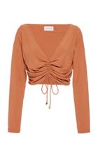 Moda Operandi Significant Other Sirene Ruched Crop Long Sleeve Top Size: 2