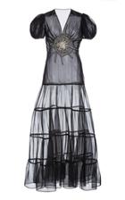 Moda Operandi Rodarte Web-embellished Chiffon Tiered Maxi Dress