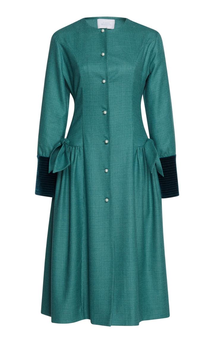 Luisa Beccaria Flannel Wool Check Dress