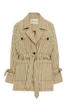 Moda Operandi Mara Hoffman Arlo Striped Twill Tie-front Jacket Size: Xxs